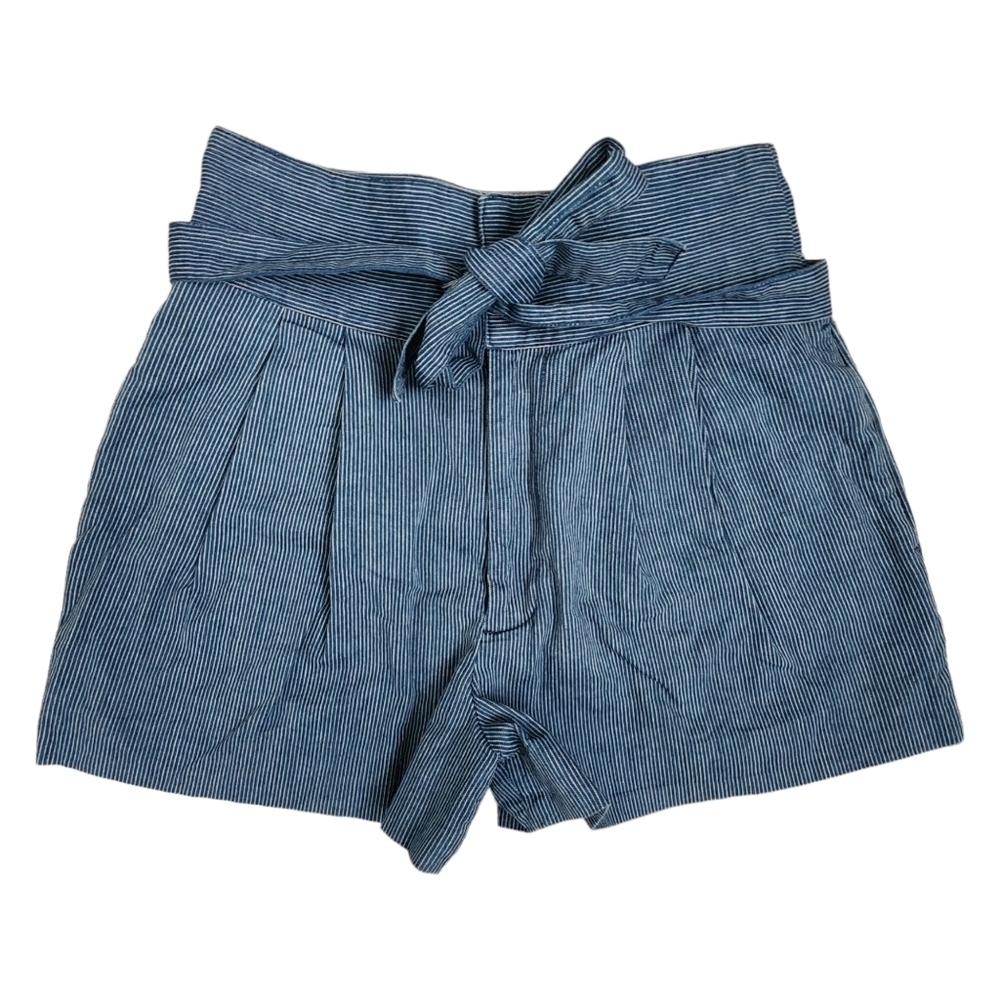 MARC‎ BY MARC JACOBS Jamie Stripe Indigo high waisted paperbag shorts 4